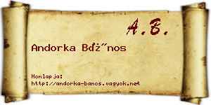 Andorka Bános névjegykártya